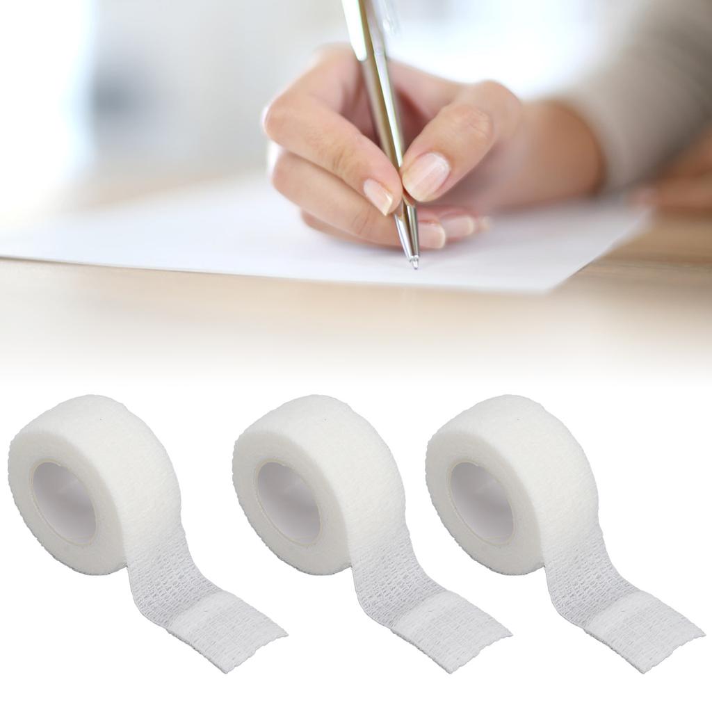 10 rolos de 1 polegada x 2 jardas, fita adesiva autoadesiva respirável, elástica e coesiva para escrita