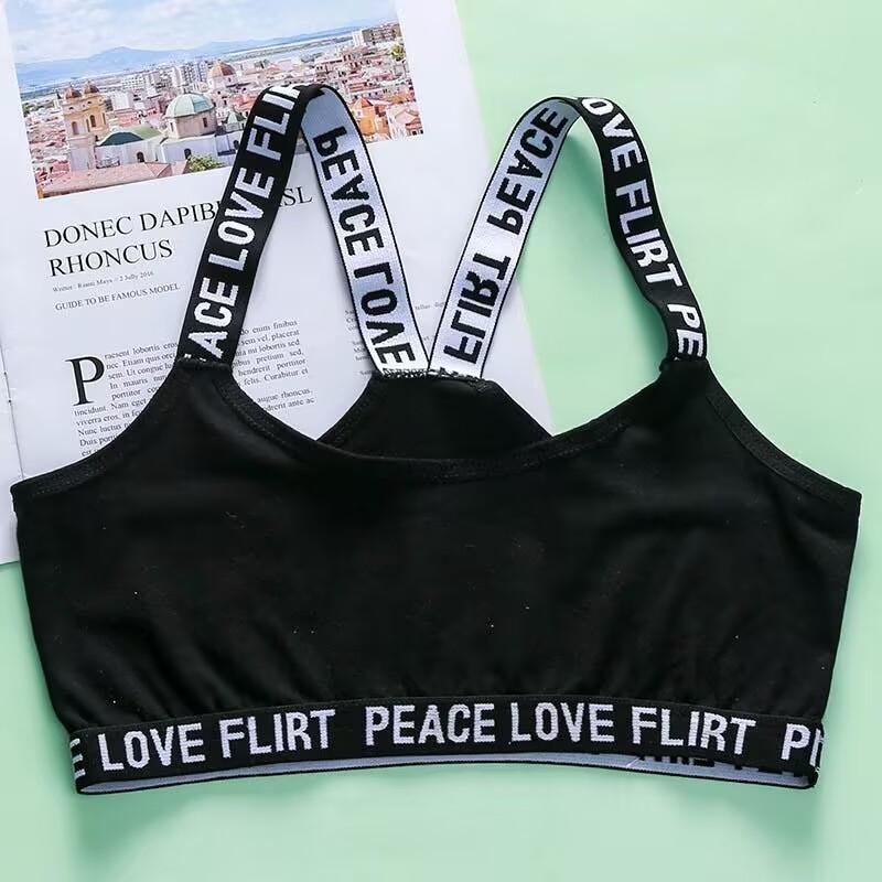 

Спортивный бюстгальтер для девочек-подростков, детский топ, нижнее белье, маленький тренировочный бюстгальтер для подростков 8-16 лет one size чёрный