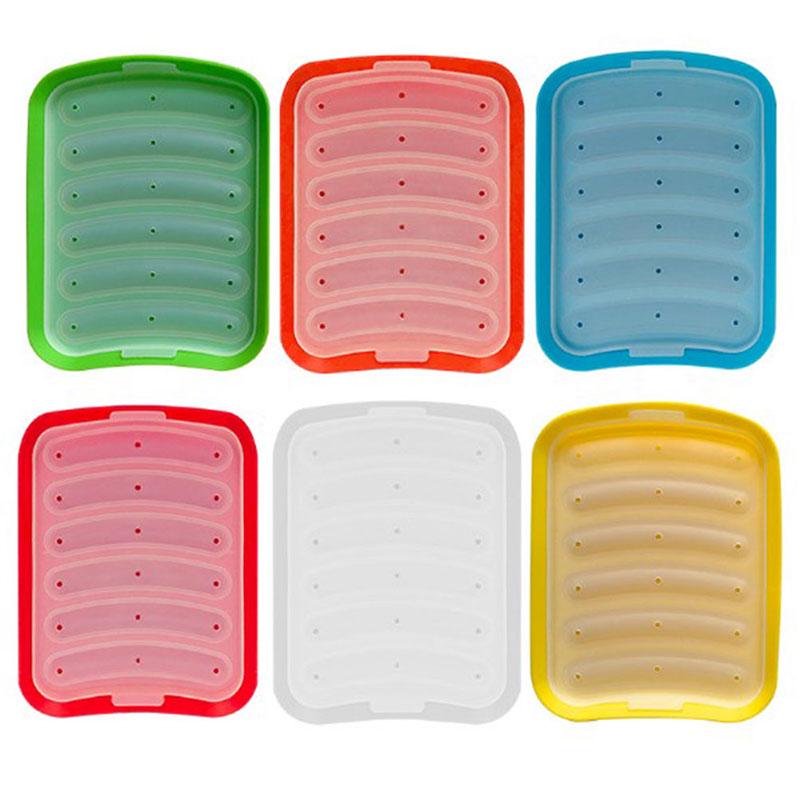 6 Cavity Silicone Sausage Mold Homemade Ham Dog Baking Egg Food Mould