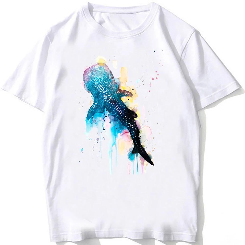 Women Beach Diving White Tshirt Vintage Whale Shark Anatomy Biology Tshirt Women Casual T Shirts Aesthetic Clothes