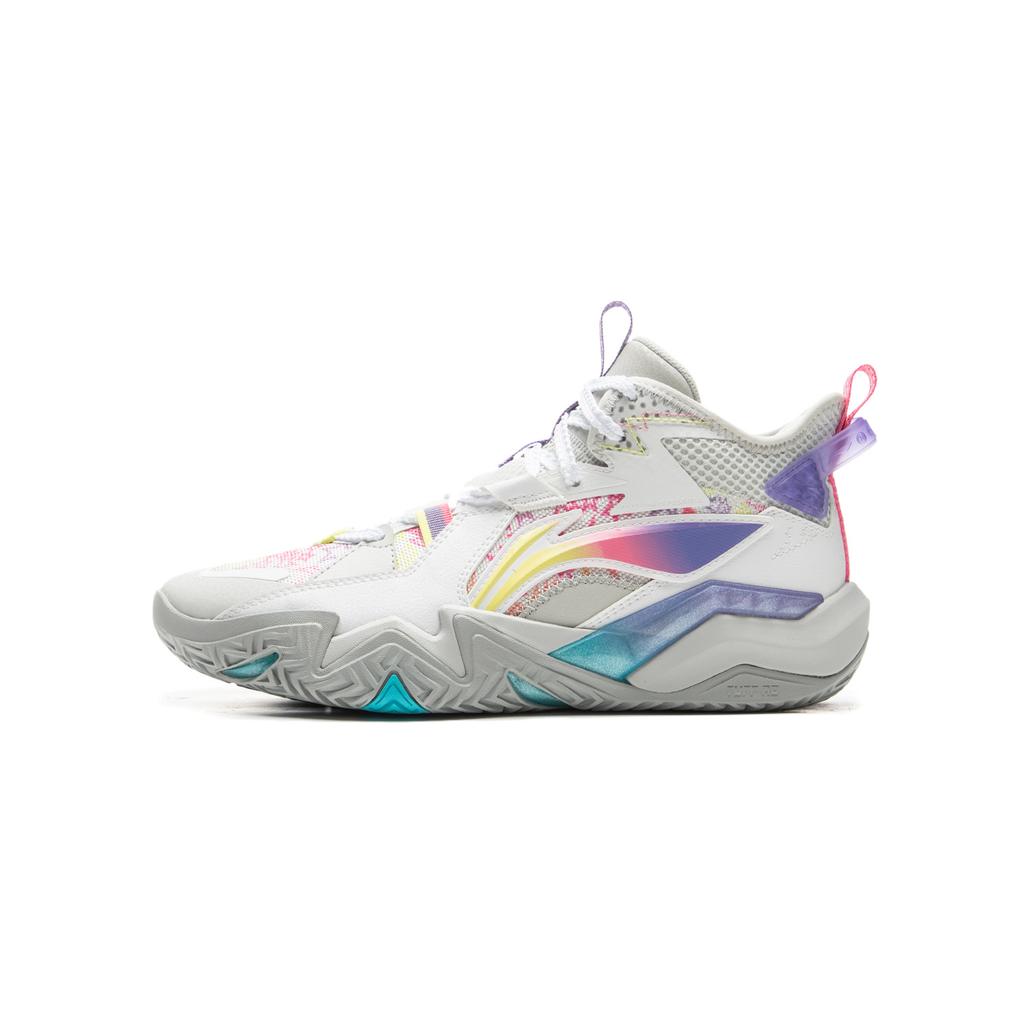 Li Ning Kids Synthetic Leather Basketball Series Comfortable Non-Slip Wear-Resistant Rebound Support Mid-Top Basketball Shoes YKBU090-7