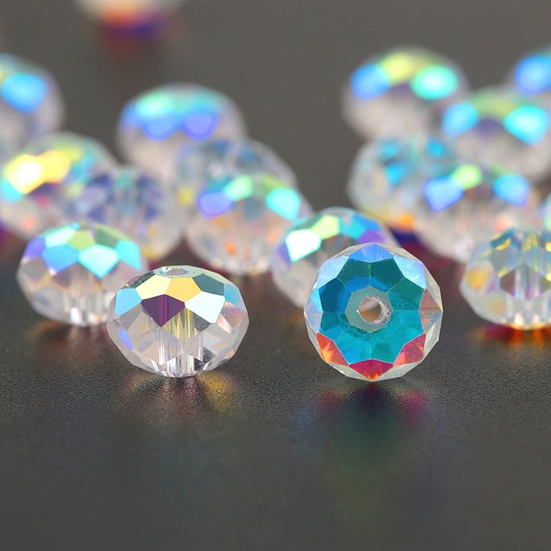 AAA quality 4/6/8mm faceted Rondelle Austria beads crystal ab glass round beads crystal loose beads for bracelet necklace making