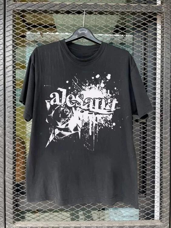 Alesana Band White Logo Black Short Sleeve T Shirt  Unisex T-Shirt S