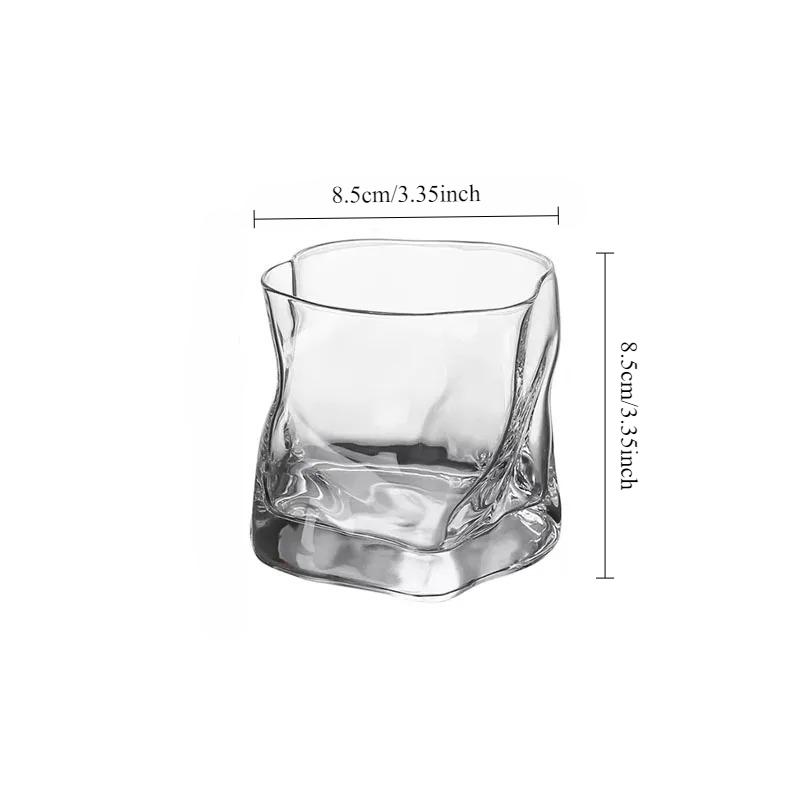 Luxury Whiskey Glass 1pcs Light Luxury Wine Glasses High End Cocktail Glass Creative Irregular Glass Cup Cold Drink Mug Cocktail 280ml 1pcs прозрачный