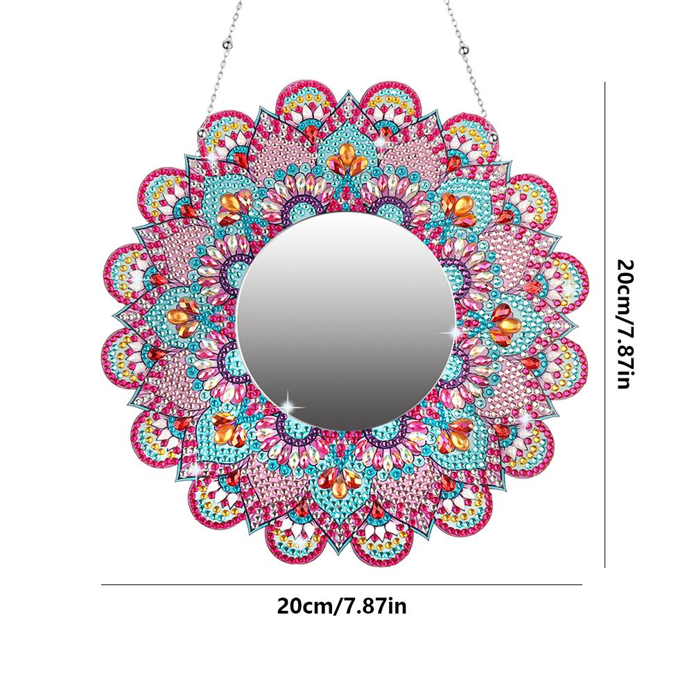 

DIY Round Diamond Painting Mirror Mandala Diamond Embroidery Mosaic Cross Stitch Makeup Mirror Bedroom Home Decoration Gifts
