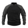 Men Sweatshirt Patchwork Retro Stand Collar Zipper Decor Contrast Color Pullover Slim Fit Daily Wear Sport Vacation Top