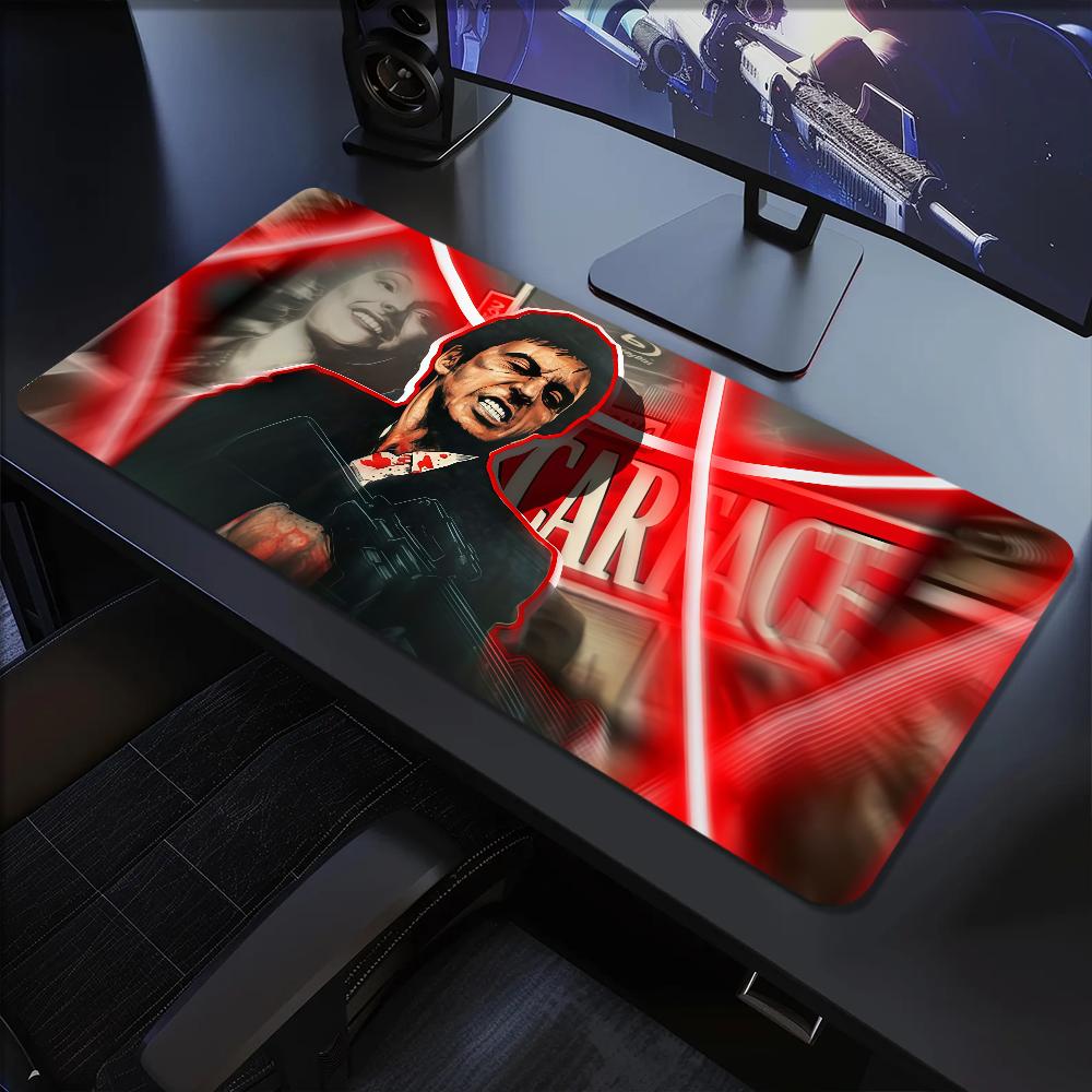 Film Scarface Tony Montana Mouse Pad Large Desk Mat Keyboard Ergonomic Office Rubber PC Non-slip Anti-fray Home Custom