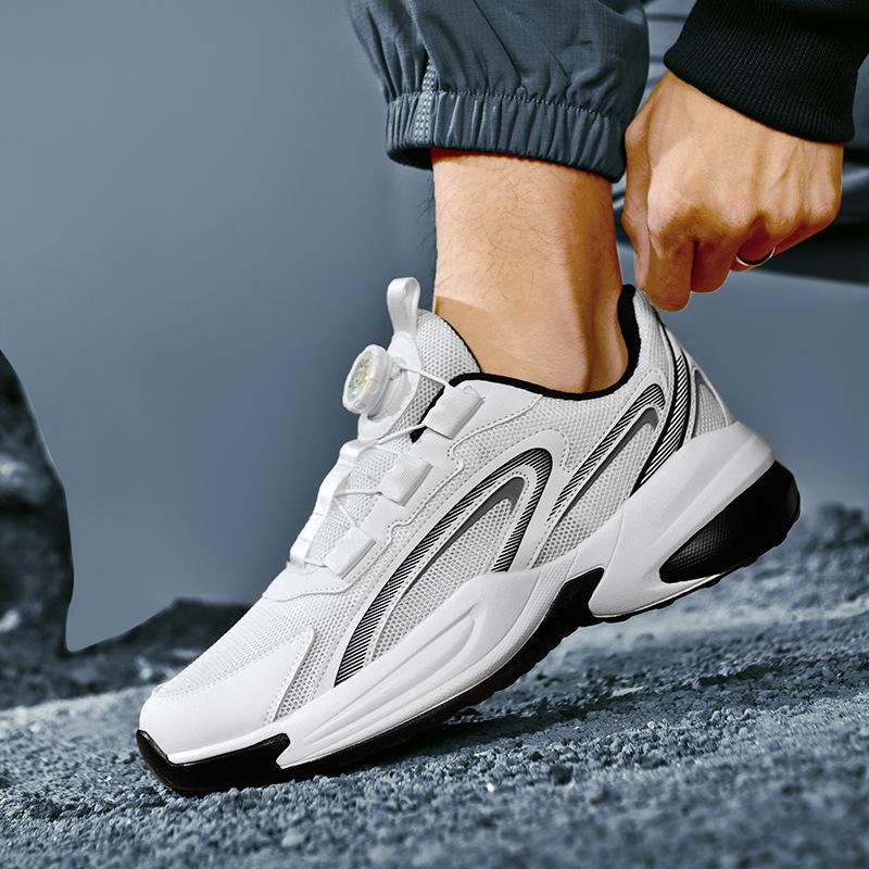 Summer New Shoes Breathable Deodorant Mesh Shoes Rotating Button Sports Shoes Non-slip and Wear-resistant Youth Running Shoes