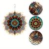 3D Metal Wind Chime Spinner with Mandala Flower Pattern Vibrant Garden Art for Outdoor Decor All Season Hanging Decoration Detailed Craftsmanship