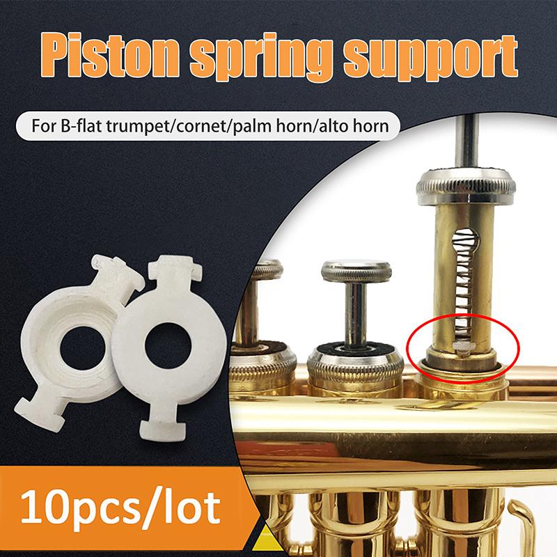 10 Adet Piston Yay Braketi Trompetler İçin Plastik Valfler Pedler Trompet Aksesuarları Yedek Parçalar Kornet Destek Plakaları
