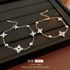 Elegant Zircon Flower Starburst Bracelet Women Gold Plated Copper Minimalist Chic Daily Wear Jewelry