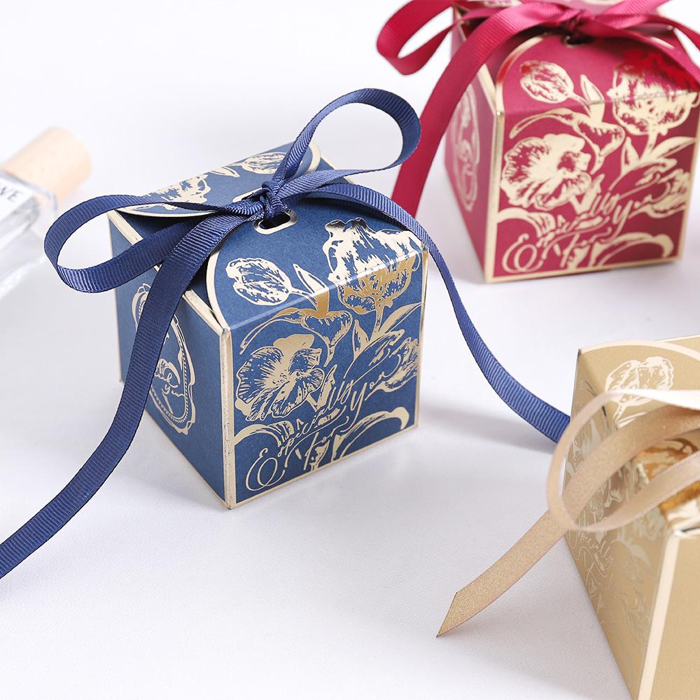 5/10Pcs Paper Candy Bow Gift Box for Wedding Marriage Decoration Bride Party Supplies DIY Table Ornament Accessory