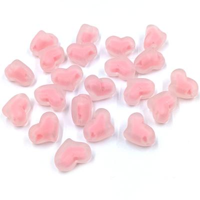 10Pcs Acrylic Clear/Matte Corespun Pumpkin/Peach Heart Beads DIY Handmade Materials for Jewelry Making