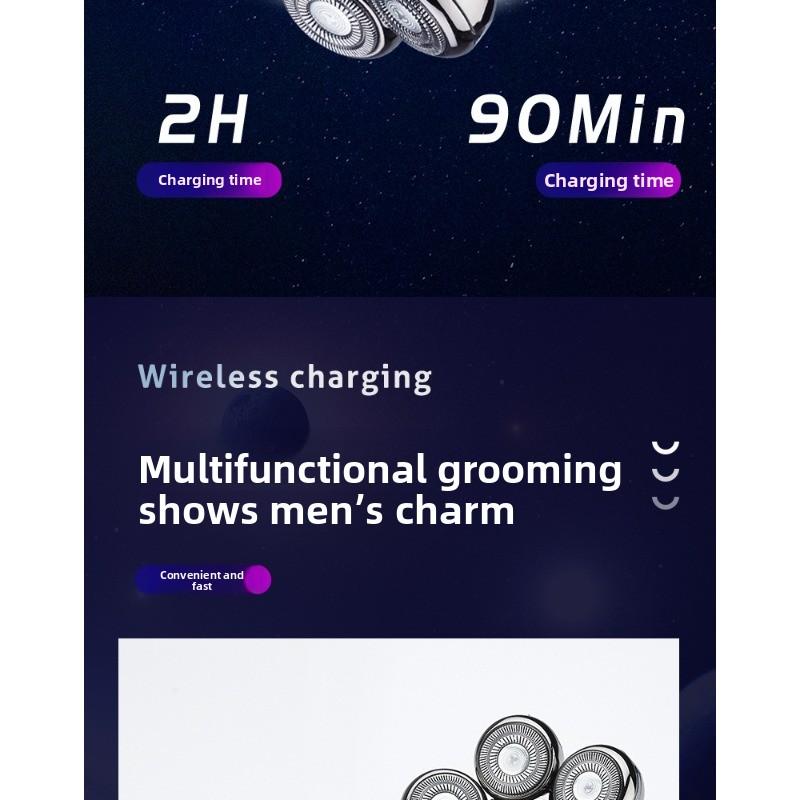 Men's Electric Shaving Kit - Intelligent Seven-blade Electric Shaver for Shaving Facial Hair, Perfect for Clean-shaven Heads At Home.