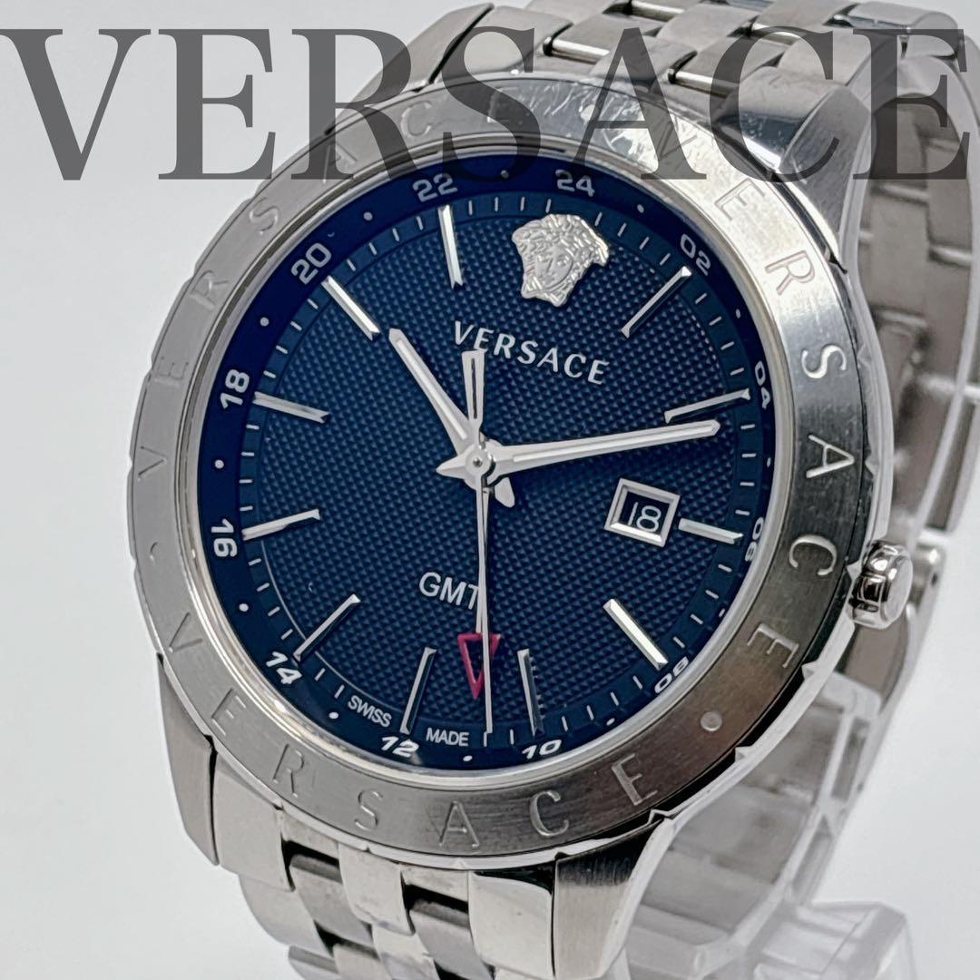 Used [Good Condition] Versace GMT Watch Silver Arm Circumference 15.5cm