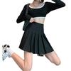 Women's Gray High-Waist Pleated A-line Skirt - Spring/Summer 2024, Autumn/Winter Midi, Slimming Fit, Petite Sizes Available