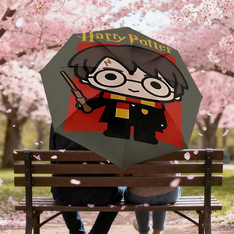 1PC Harry Potter Wizard Umbrella-8-Rib Reinforced, Automatic Open, Lightweight & Durable, Cute Fashion Accessory for Outdoor, D2688
