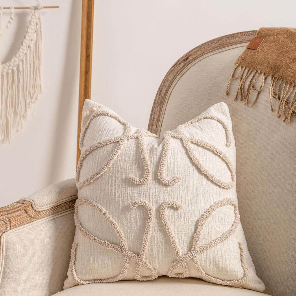 Luxury Minimalist Knitted Tassel Cushion Cover for Home & Hotel