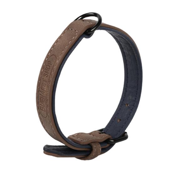 

Ожерелье в виде кошки, сплошной цвет, регулируемый износостойкий модный ошейник из искусственной кожи для домашних собак кофейный