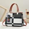 Classic Checkered Color Block Handbag For Women Versatile Hand Carry Shoulder Crossbody All-match Daily Purse