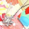 [Miaomyao] Miaomyao Hairpin (Kanzashi) - Single Hair Ornament for Japanese Traditional Clothing (Tomesode, Kimono, Etc.) - Metal, Silver, Crystal,