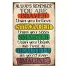 1pc 8x12 Positive Metal Wall Sign Inspirational Quote Tin Plaque for Home Office Decor