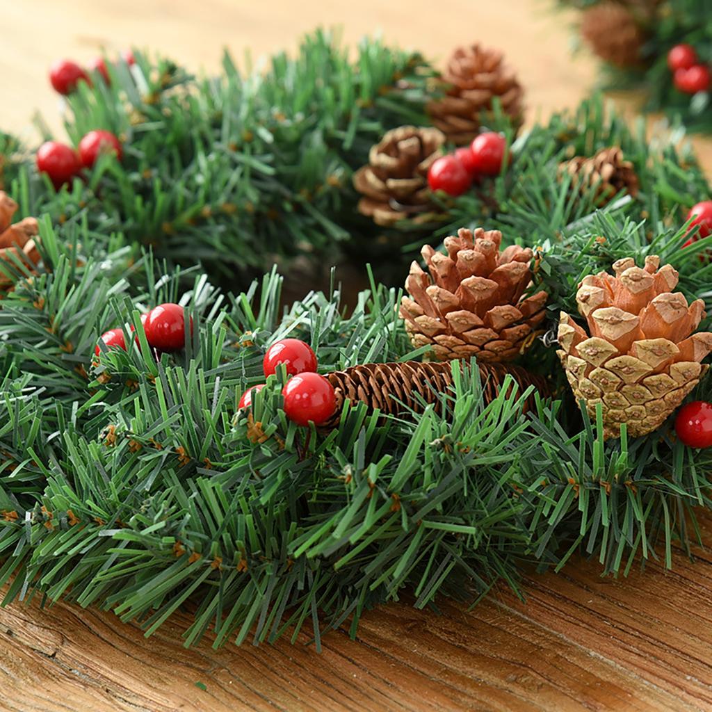 250mm Round Garland H-anging Ornament Wreath Decoration Christmas Decor Xmas Tree Ornaments