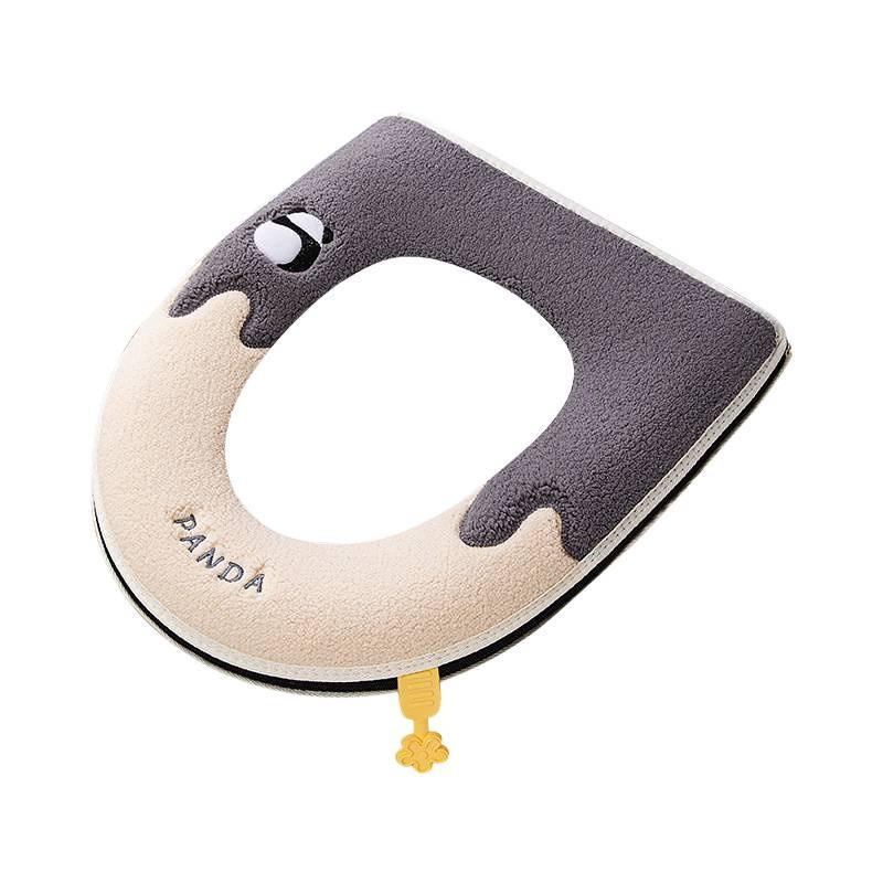 Washable Waterproof Toilet Seat Cover With Zipper Thick Winter Padding Universal Fit Home Bathroom