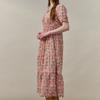 Maxza Floral Chiffon Smock Tiered Dress Zf07qp002nh