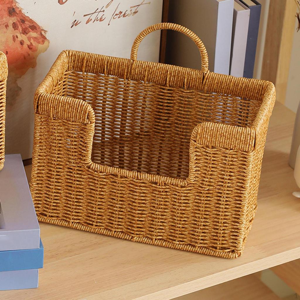 Spice Rack, Decorative Organizer Basket, Imitation Rattan, Multipurpose PE Container, Easy
