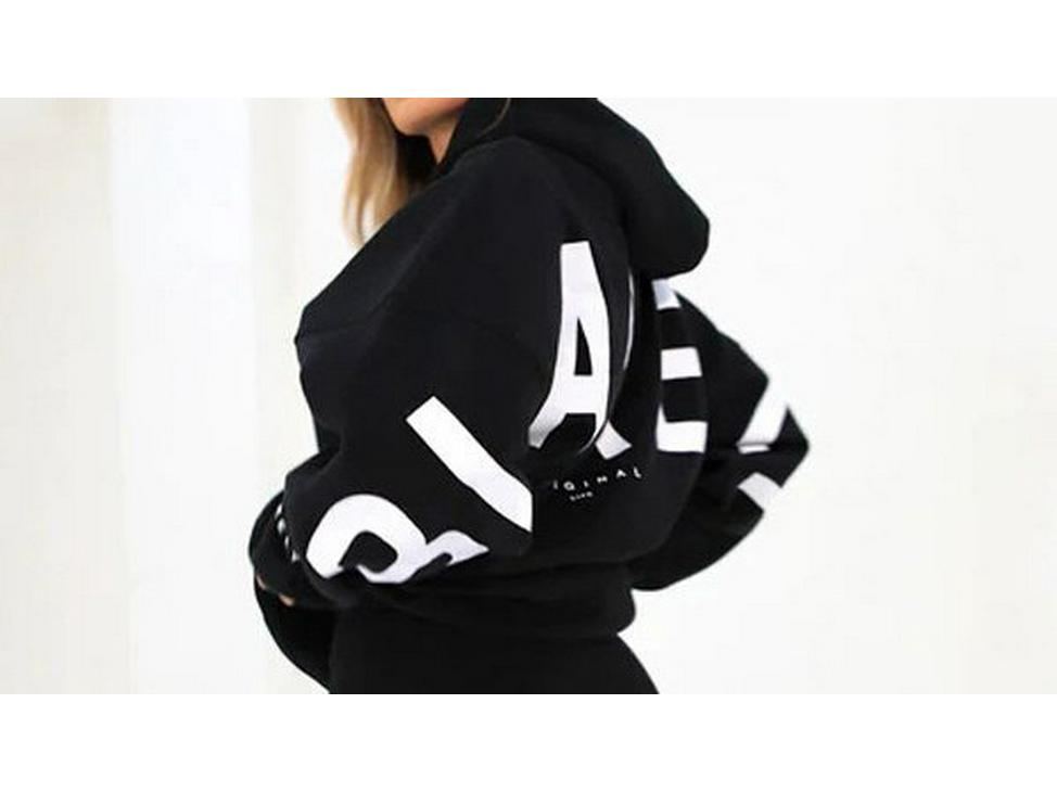 Damen Hoodie mit großem Buchstabenaufdruck aus Fleece - Locker geschnittenes Sweatshirt für Frühling & Herbst