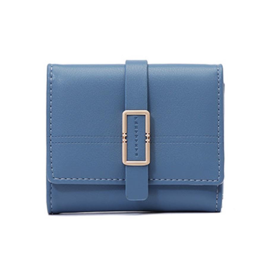Women's Short Wallet with Simple Buckle and Foldable Handbag for Women