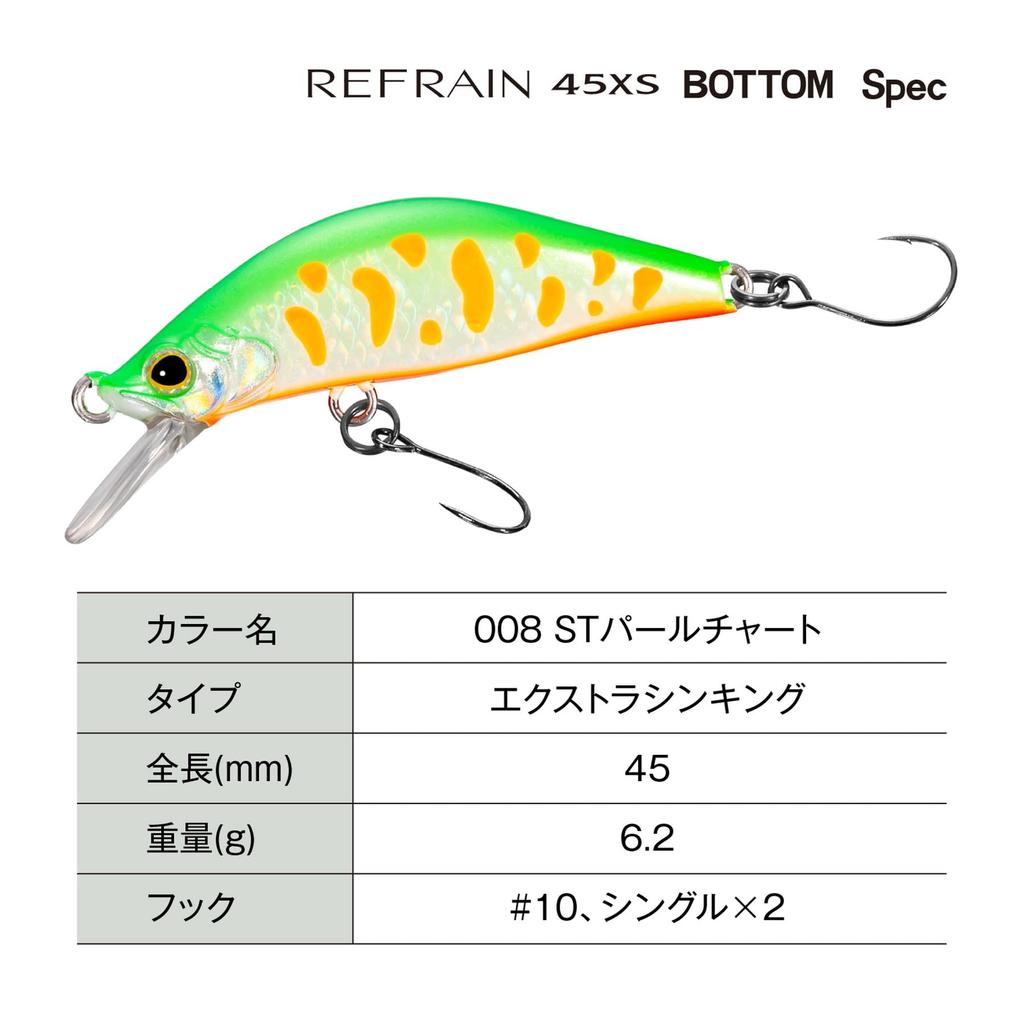 Shimano Trout Lure Cardiff Refrain 45XS Bottom Spec 008 ST Pearl Chart ZN-245X