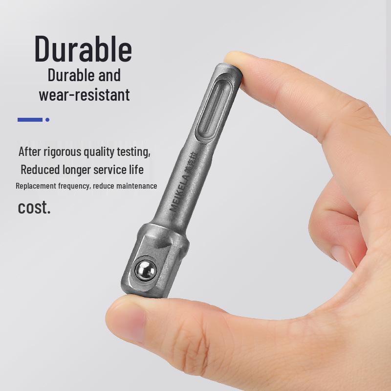 Round Handle To Square Shank Electric Hammer and Wrench Socket Conversion Rod.