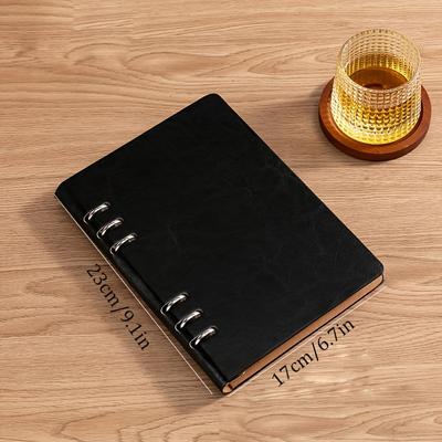 A5 100listý volný listový zápisník: Minimalistický design v jednotné barvě, Vyměnitelné vnitřní listy, Ideální pro obchodní jednání, Kancelářské a školní potřeby