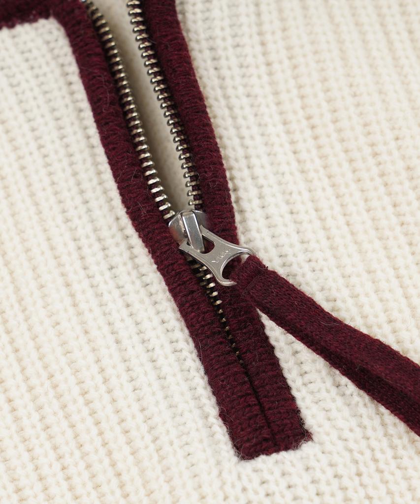FRIZMWORKS Contrast Collar Half Zip Knit _ Cream
