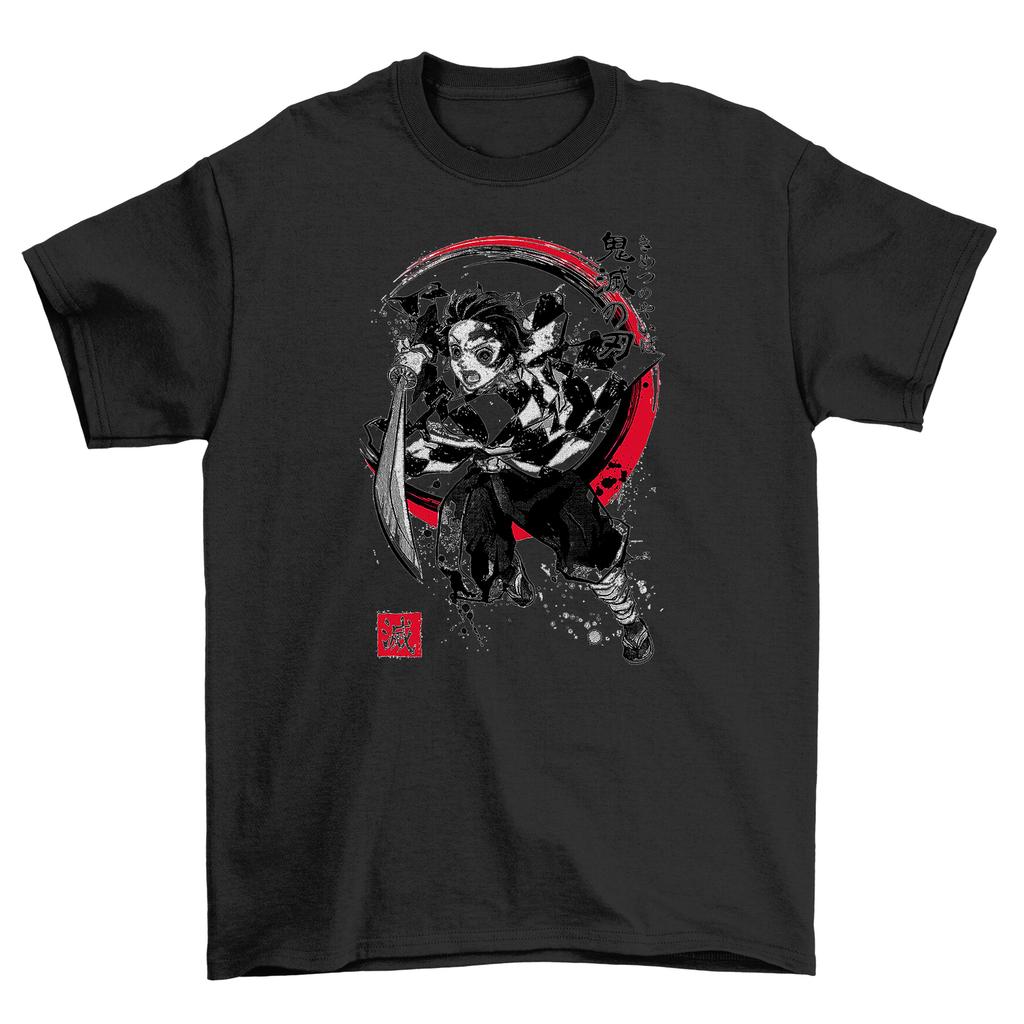 Demon Sumi-e Samurai T-Shirt Mens Womens Tees Top - Fearlessly Funny! Unleash your inner warrior. Fun