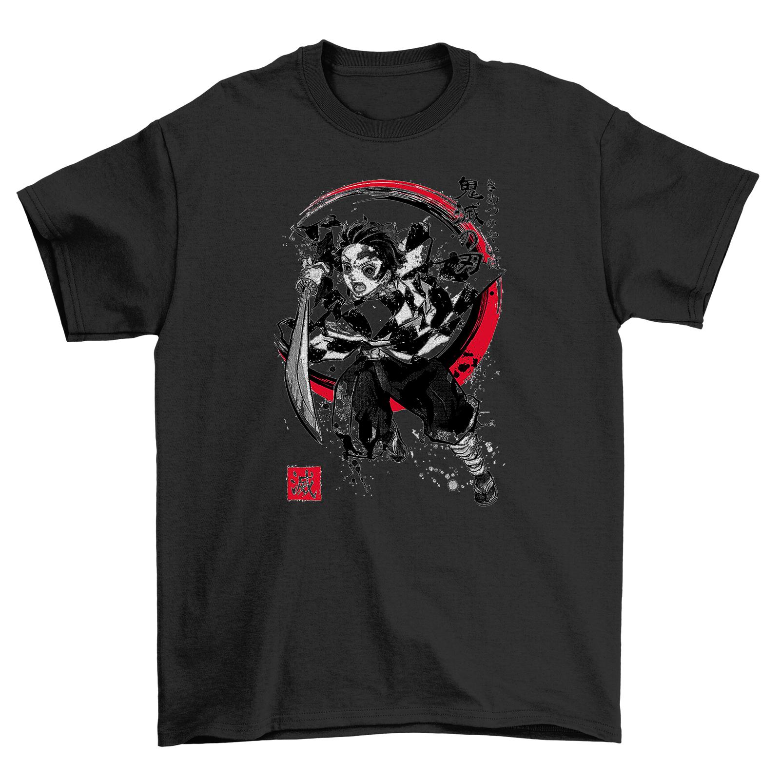Demon Sumi-e Samurai T-Shirt Mens Womens Tees Top - Fearlessly Funny! Unleash your inner warrior. Fun S