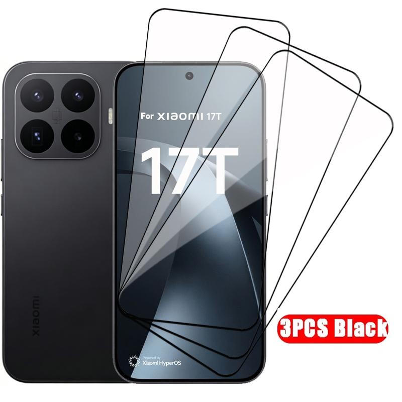 For Xiaomi 17T Full Cover Tempered Glass Xiaomi 17T Pro Screen Protector HD Screen Glass Protective Phone Film For Xiaomi 17T
