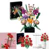 Realistic Roses Flowers Building Block Bricks Educational Toys Set For Girls