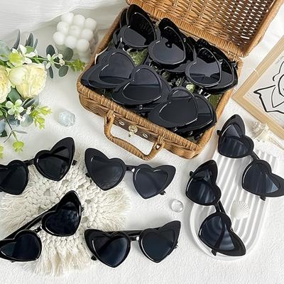 40 Pairs Heart-shaped Glasses Retro Wedding Party Black Frame Lightweight Plastic Brides Accessories