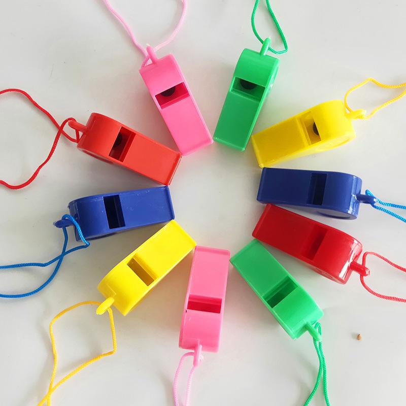 24pcs Multifunctional Plastic Rope Whistle for Children's Football Rugby Cheerleading Whistle Children's Toys Restless Gift