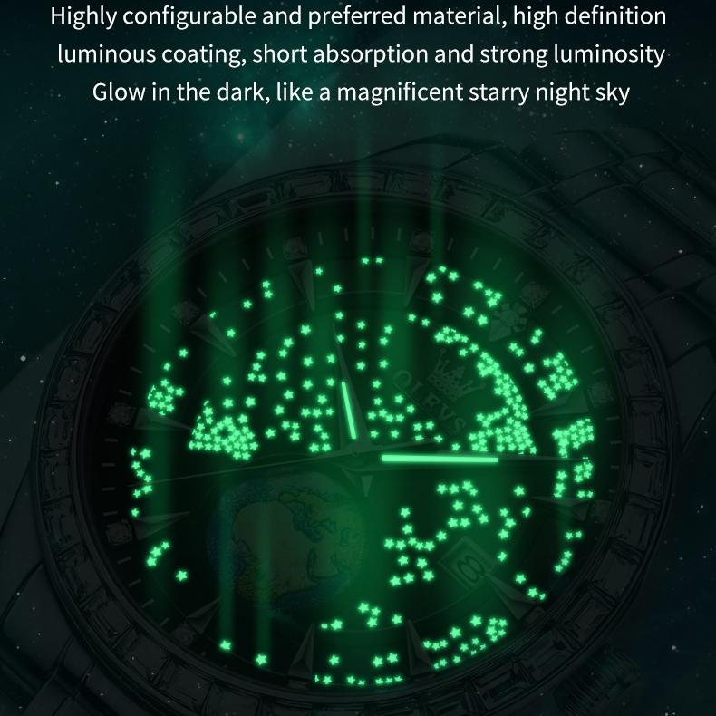OLEVS Brand Watches New Star Luminous Quartz Watch Fashion Fashion Men's Watch Men's Watch