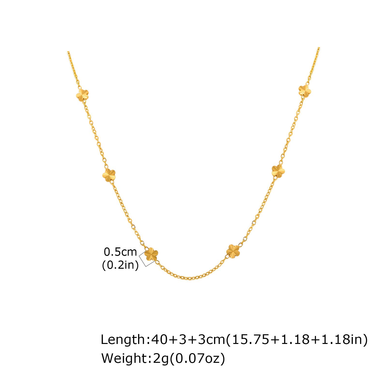 

Exquisite Fashion Chic Flower Chain Necklace for Women, 18k Gold Plated Waterproof Charm Necklace, Stainless Steel Jewelry