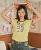 1993STUDIO W 1993 Flower Baby Ringer T-Shirt_Yellow