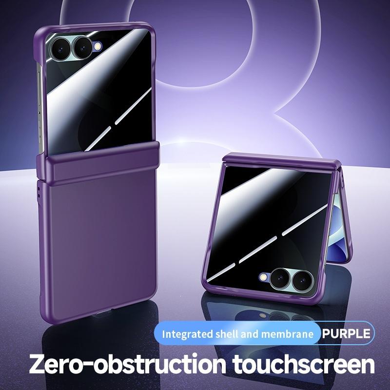 Applicable To Samsung ZFlip8 Folding Mobile Phone Case Zflip7 All-inclusive Matte Skin-sensitive Shell Film Integrated Protective Case Anti-drop