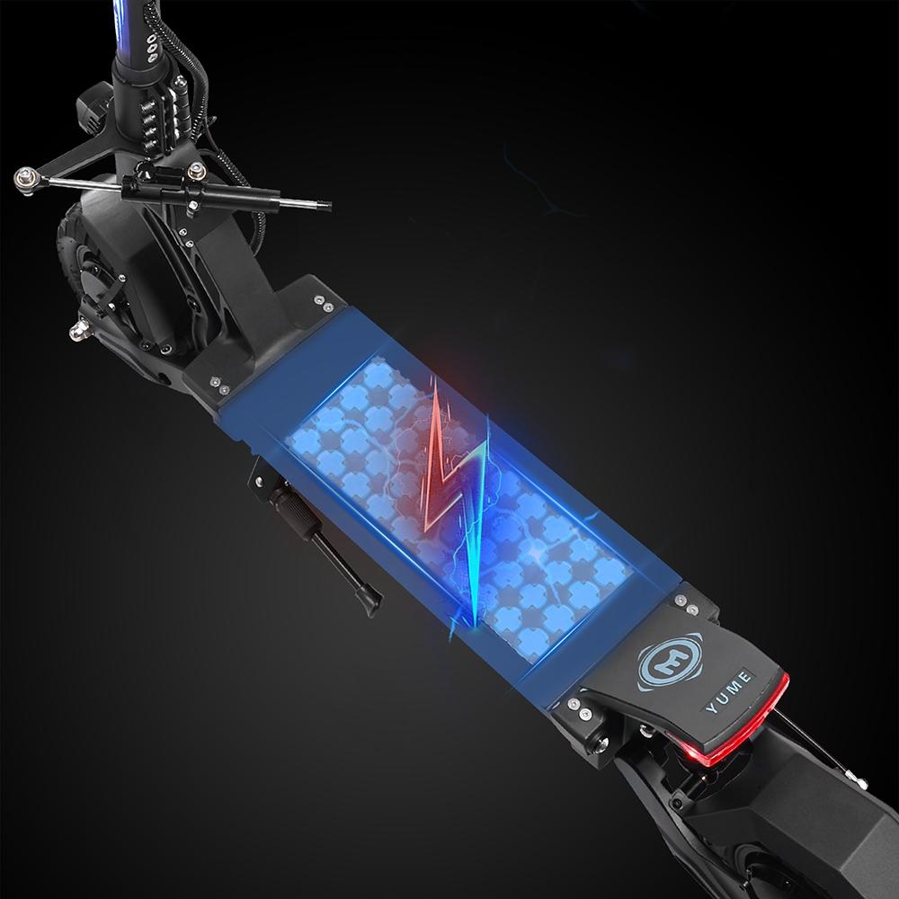 YUME HAWK Electric Scooter 10x3.15" Tubeless All-terrain Tire 1200W*2 Motor 60V 22.5Ah Battery 43mph Max Speed 43miles Max Range