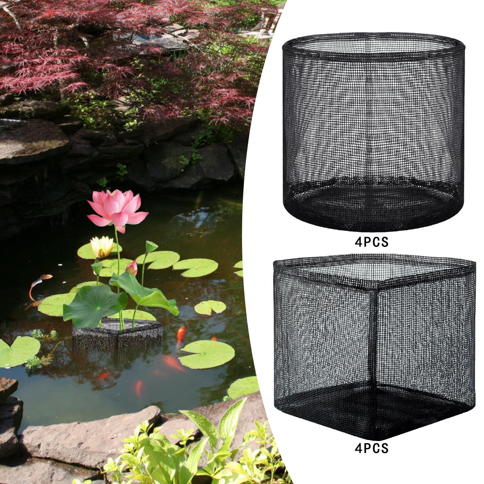 

4Pcs Planter Pots Lawn Mesh Plant Pots Aquatic Pond Planting Bags Plant Bags for Patio Outdoor Hydroponics Bog Plants Vegetables Round 18x18cm