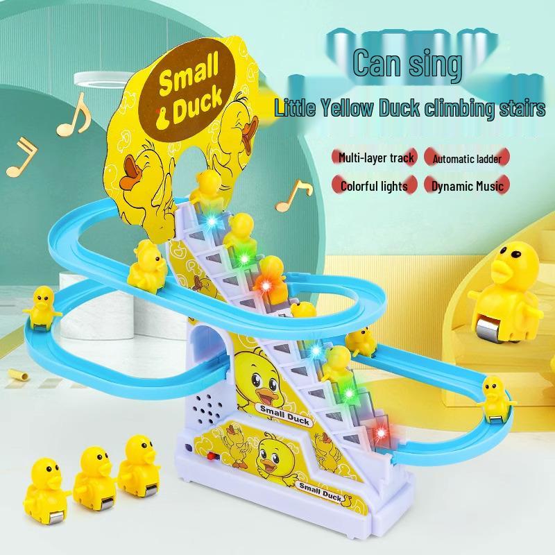 Electric Duck Climbing Stairs Toy with Music for Toddlers 1-3 Years