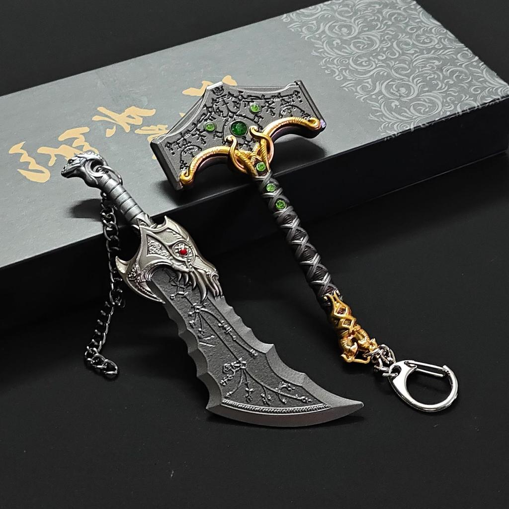 God of War 5 Game Peripherals Kratos Chaos Blade Metal Model Olympus Divine Sword Mini Weapon Decorative Toys Children's Weapons